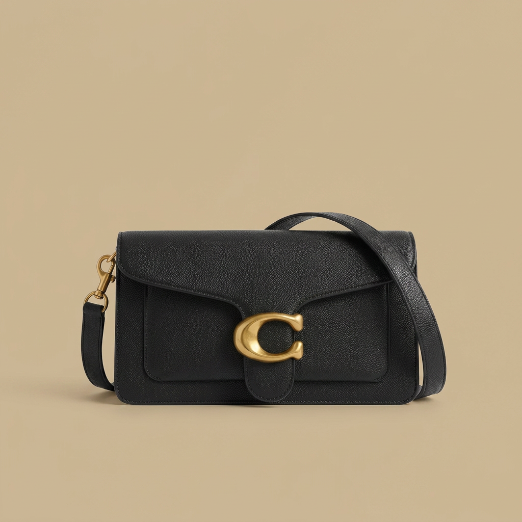 Sac à bandoulière femme en cuir avec fermoir doré
